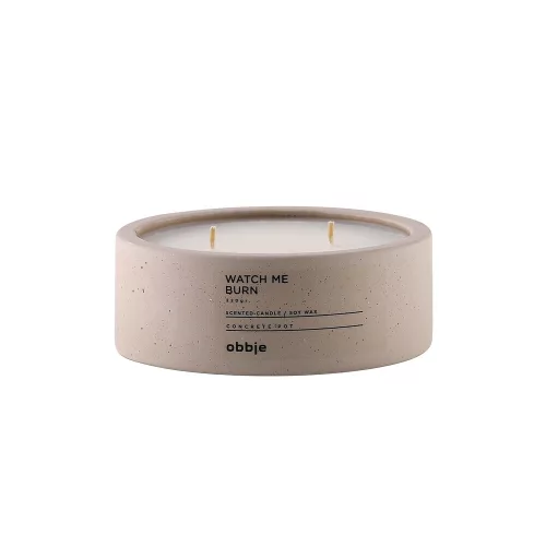 Beige Amber Essence Candle, 100% Concrete, 12cm x 4.5cm