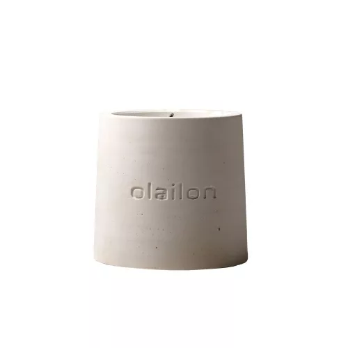 Elegant White Concrete Candle, Vanilla/Rose Essence, 8cm