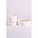 Elegant Candle Set (2 Pieces), White Concrete, Sandalwood Essence | Paraffin/Soya Blend | Candle 1: 8.5 cm x 9 cm, Candle 2: 12 cm x 4.5 cm