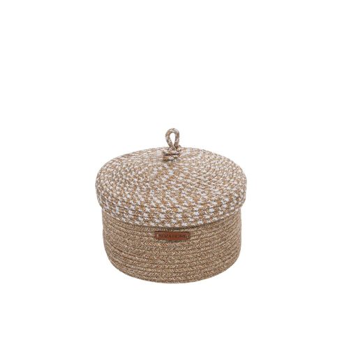 Handmade Decorative Box, 25x15 cm, Cotton, Natural/Beige