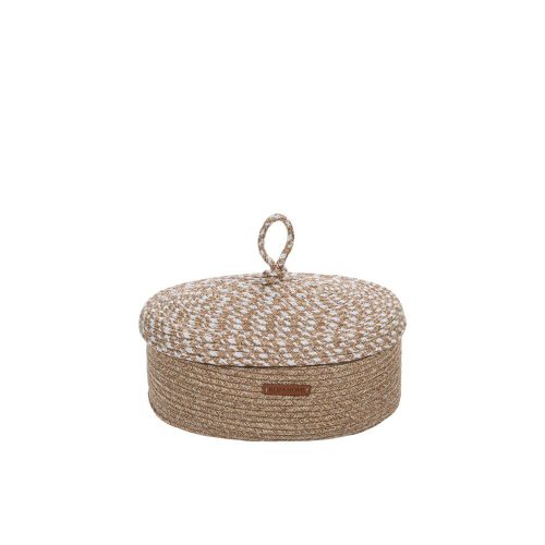 Handmade Decorative Box, 100% Cotton, Natural/Beige, 25x15x34 cm