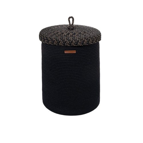 Handmade Black Decorative Box, 36x15x45 cm, 100% Cotton