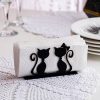 Elegant Black Metal Napkin Holder, 12x4x8 cm, 100% Metal