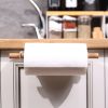 Stylish White Kitchen Organizer, Metal & Pine Wood, 32x10.5x14