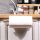 Stylish White Kitchen Organizer, Metal & Pine Wood, 32x10.5x14