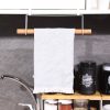 Stylish White Kitchen Organizer, Metal & Pine Wood, 32x10.5x14