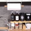 Stylish White Kitchen Organizer, Metal & Pine Wood, 32x10.5x14