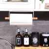 Stylish White Kitchen Organizer, Metal & Pine Wood, 32x10.5x14