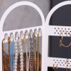 Elegant White Metal Jewelry Stand Organizer, 45 x 37.5 cm