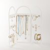 Elegant White Metal Jewelry Stand Organizer, 45 x 37.5 cm