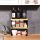Stylish Black Kitchen Organizer, Metal & Pine Wood, 30x14x13.5