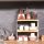 White Kitchen Organizer, Metal & Pine Wood, 30x14x13.5 cm