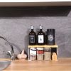 White Kitchen Organizer, Metal & Pine Wood, 30x14x13.5 cm