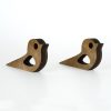 Wooden Doorstop (2 Pieces), Bronze, 14 x 2 x 7 cm | Laser Cut Design, Durable & Stylish for Home Use