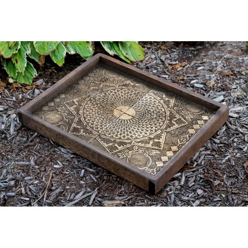 Hand-Painted Wooden Tray, 40 x 50 x 6 cm | Durable & Stylish