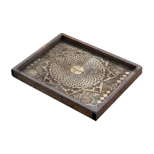 Hand-Painted Wooden Tray, 40 x 50 x 6 cm | Durable & Stylish