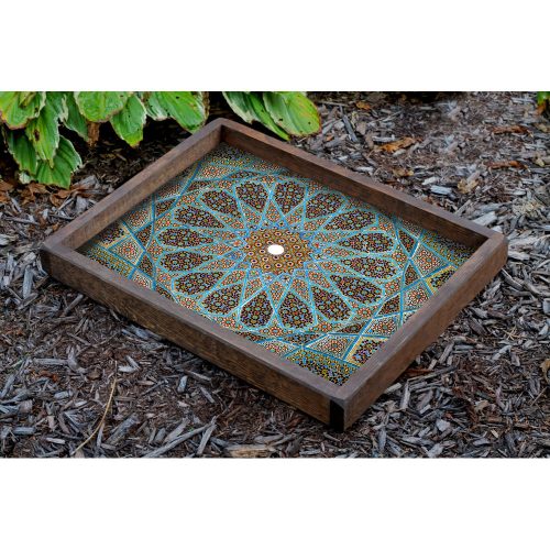 Hand-Painted Wooden Tray, 40 x 50 x 6 cm | Durable & Stylish