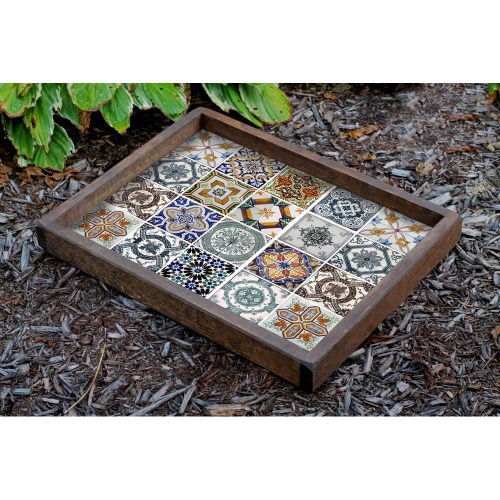 Hand-Painted Wooden Tray, 40 x 50 x 6 cm | Durable & Stylish