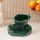 Elegant Green Ceramic Mug Set (2 Pieces) with Saucer