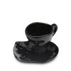Elegant Black Ceramic Mug Set (2 Pieces) | 15 cm | 100% Ceramic | Perfect for Home & Office