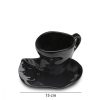 Elegant Black Ceramic Mug Set (2 Pieces) | 15 cm | 100% Ceramic | Perfect for Home & Office