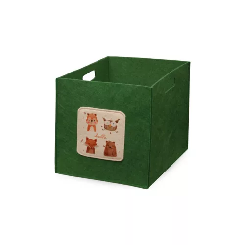 Green Felt Basket, 30x30x31 cm | 100% Felt | Stylish Storage