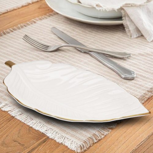 Elegant 30 cm Ceramic Food Presentation Plate, Cream