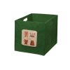 Felt Basket Set (2 Pieces), Green & Cream, 30x30x30 | 100% Felt | Stylish Storage for Home & Office