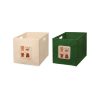 Felt Basket Set (2 Pieces), Green & Cream, 30x30x30 | 100% Felt | Stylish Storage for Home & Office