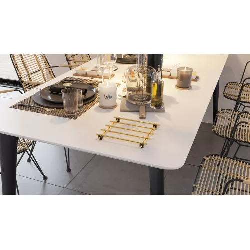 Elegant Gold Metal Trivet, 20x20 cm, 5 kg Capacity