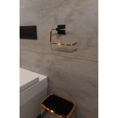 Elegant Gold Metal Toilet Paper Holder, 8x5x16 cm | 100% Metal Design for Modern Bathrooms