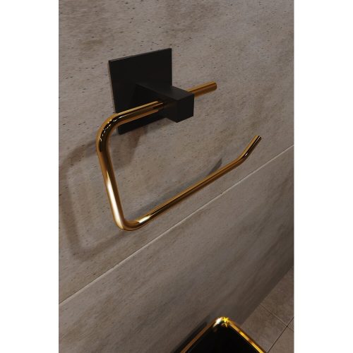 Elegant Gold Metal Toilet Paper Holder, 8x5x16 cm | 100% Metal Design for Modern Bathrooms