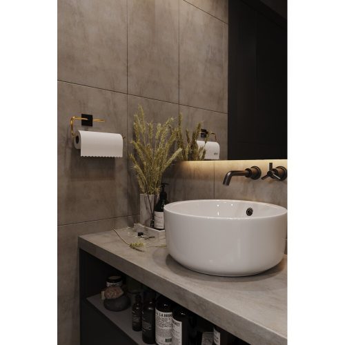 Elegant Gold Metal Paper Towel Holder, 8 x 5 x 25 cm