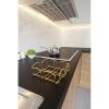 Elegant Gold Metal Napkin Holder, 7 x 20 x 20 cm | 100% Metal Design for Stylish Dining