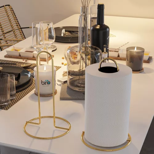Elegant Gold Metal Paper Towel Holder, 15 cm x 28 cm