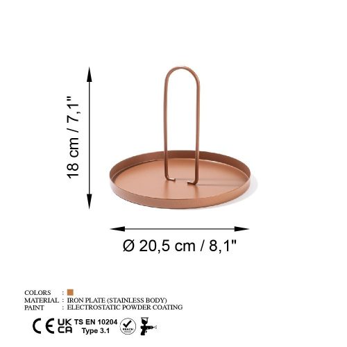 Elegant Copper Decorative Metal Accessory, 20.5 cm