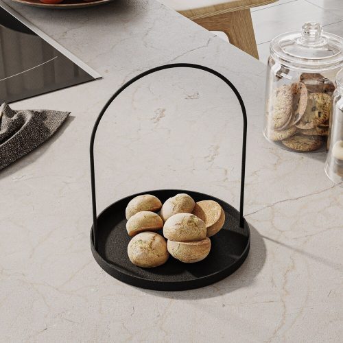 Elegant Black Metal Decorative Accessory, 22.5 cm Dia