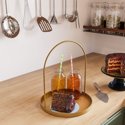 Elegant Gold Decorative Metal Accessory, 22.5 cm Diameter