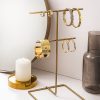 Elegant Gold Metal Jewelry Stand Organizer, 15cm x 30cm