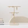 Elegant Gold Metal Jewelry Stand Organizer, 15cm x 30cm