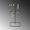 Elegant Black Metal Jewelry Stand Organizer, 15cm Dia