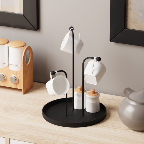 Elegant Black Metal Decorative Accessory, 20.5 cm Dia