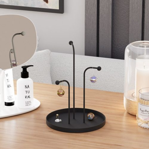 Elegant Black Metal Decorative Accessory, 20.5 cm Dia