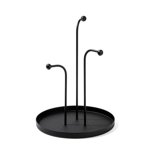 Elegant Black Metal Decorative Accessory, 20.5 cm Dia