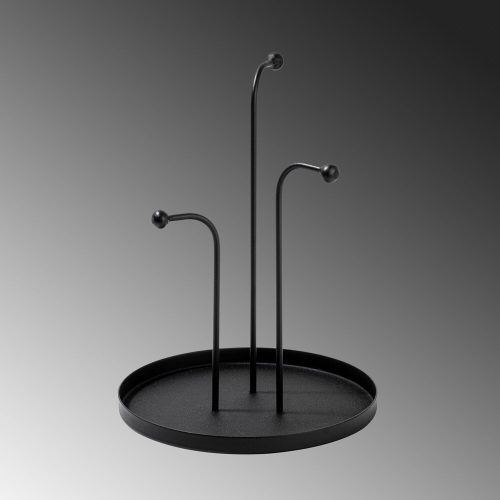 Elegant Black Metal Decorative Accessory, 20.5 cm Dia