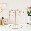 Elegant Gold Metal Jewelry Stand Organizer, 22 cm Dia