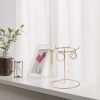 Elegant Gold Metal Jewelry Stand Organizer, 22 cm Dia