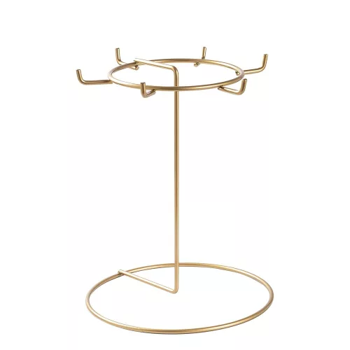 Elegant Gold Metal Jewelry Stand Organizer, 22 cm Dia