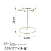 Elegant Gold Metal Jewelry Stand Organizer, 22 cm Dia