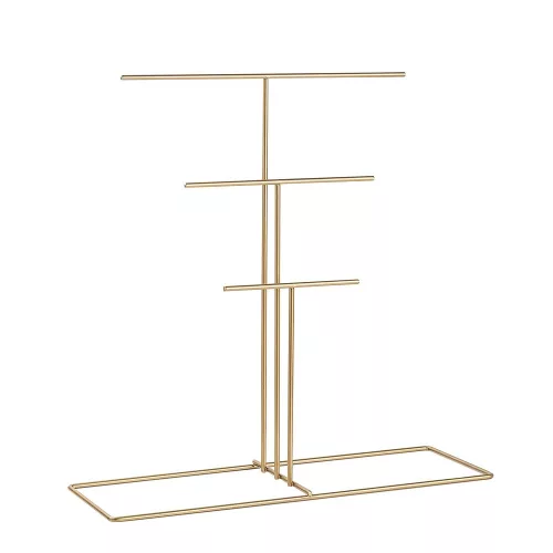 Elegant Gold Metal Jewelry Stand Organizer, 40x41x15 cm